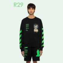 2色可選20新作です Off-White オフホワイト プルオーバーパーカー 通勤通学どちらでも使え