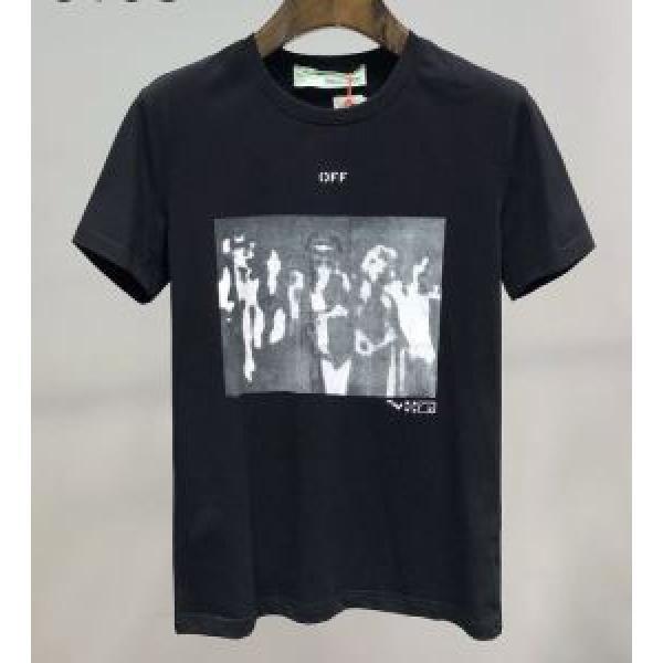 Off-White この時期の一番人気は2色可選  オフホワイト シンプルなファッション 半袖Tシャツ
