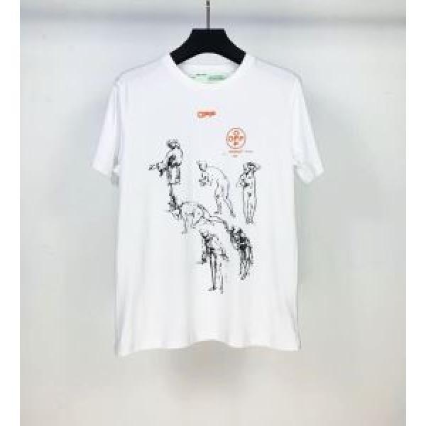 2色可選 シンプルなファッション 半袖Tシャツ この時期の一番人気は Off-White オフホワイト