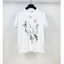2色可選 シンプルなファッション 半袖Tシャツ この時期の一番人気は Off-White オフホワイト