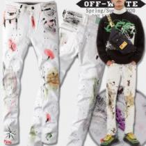 Off-White 春夏コレクション新品 オフホワイト 普段見ないデザインばかり ジーンズ