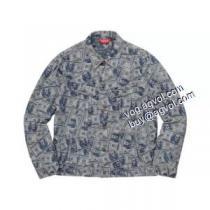SUPREMEブランドコピーこだわりのコート Supreme 100 Dollar Bill Trucker Jacket  デニムジャケット SUPREME偽物ブランド