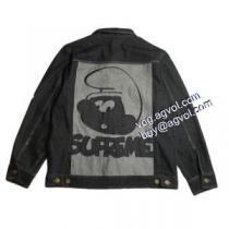 上質 Supreme Smurfs Jacket SUPREMEブランド コピーデニムジャケット 2色可選 シュプリームコピー