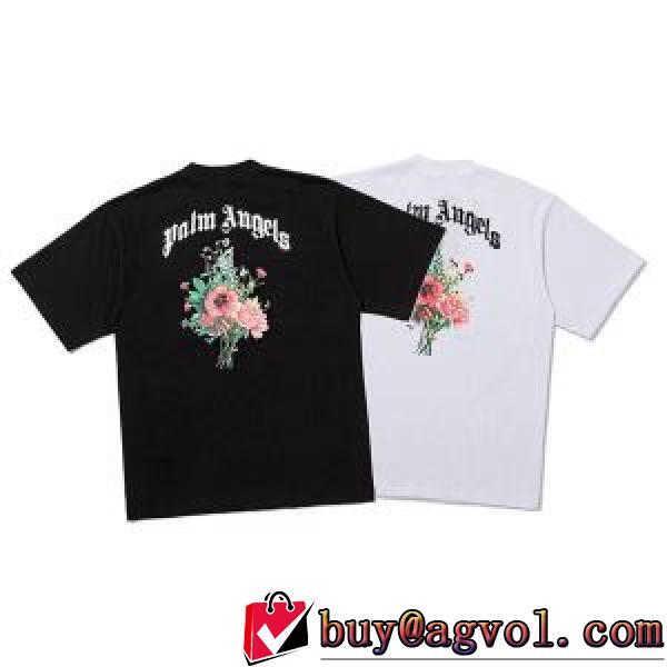 2026秋冬 大特価 パーム エンジェルス ブランドスーパーコピー 半袖Tシャツ 2色可選 花のイニシャル花束男女半袖Tシャツ