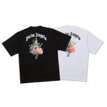 2026秋冬 大特価 パーム エンジェルス ブランドスーパーコピー 半袖Tシャツ 2色可選 花のイニシャル花束男女半袖Tシャツ