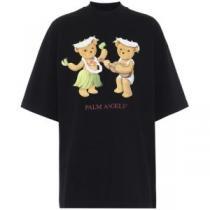 首胸ロゴ 2026秋冬 ハワイフラスコギター小熊半袖Tシャツ パーム エンジェルス Palm Angels スーパーコピー 2色可選