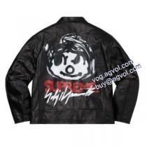 Supreme 20FW 山本耀司連名 Leather Work 顔落書きバイクジャケット 革ジャンパー  シュプリーム SUPREME ブランド コピー 【人気ブログ掲載】 2026秋冬