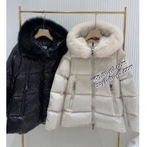 モンクレール MONCLER お洒落自在 2026秋冬 撥水性がある レディース ダウンジャケット 2色可選 MONCLERブランド コピー 子羊毛の帽子太空銀ダウンジャケット