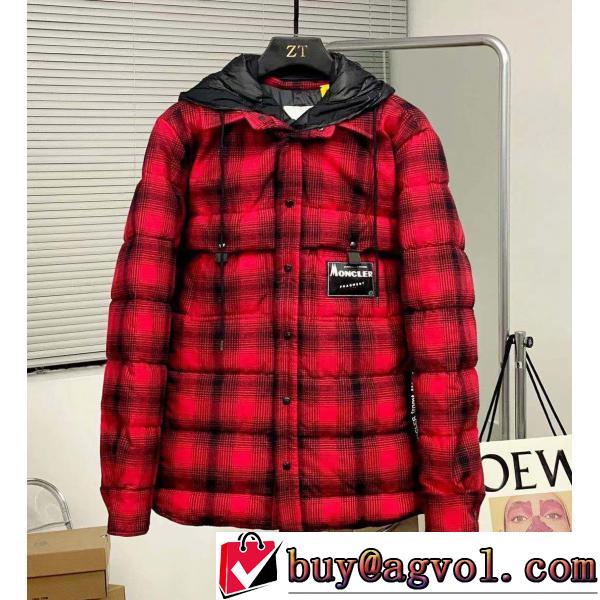 サイズ豊富 Moncler x藤原浩連名毛の格子の稲妻の標識のシャツのダウンジャケット MONCLERブランド コピー 2026秋冬