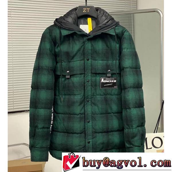 MONCLERスーパーコピー 上品な輝きを放つ形 2026秋冬 Moncler x藤原浩連名毛の格子の稲妻の標識のシャツのダウンジャケット