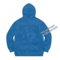人気雑誌掲載 2026秋冬 2色可選 SUPREMEブランドコピー Supreme x Smurfs Hooded Sweatshirt 青い精霊の連名刺繍ハットの上着 パーカー