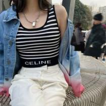 セリーヌ CELINE 2026春夏 CELINE偽物ブランド コスパ最高のプライス ストライプのスリムベスト 2色可選