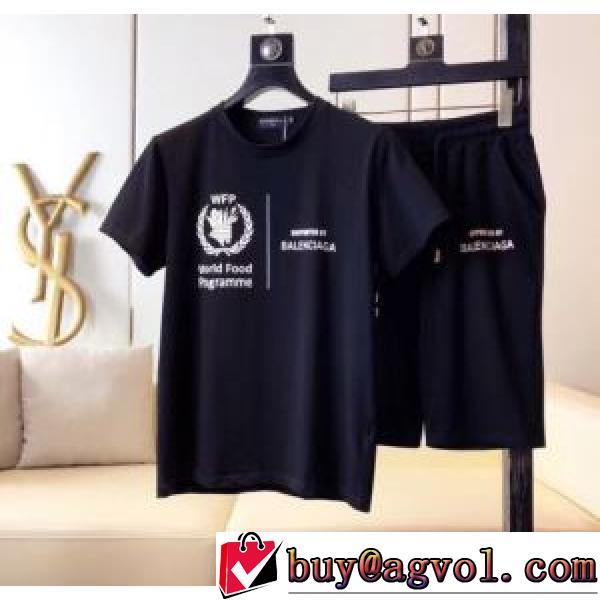 バレンシアガ BALENCIAGA 2026春夏 BALENCIAGAコピー ブランド 2色可選 大人っぼい 半袖Tシャツ 上下セット