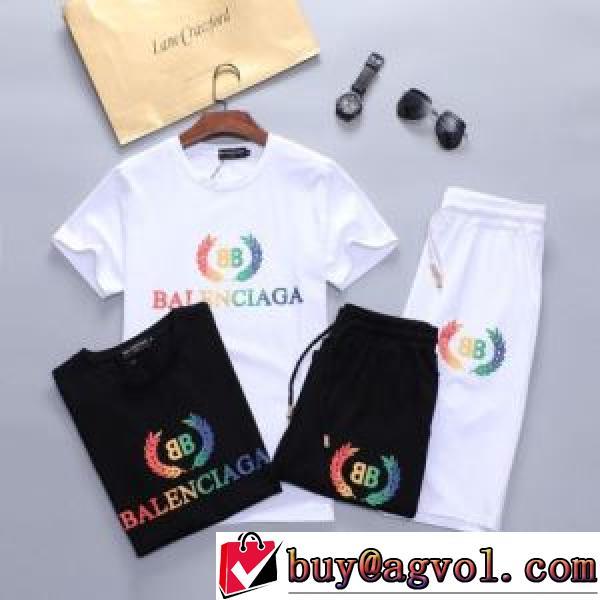 2025春夏 バレンシアガ BALENCIAGA ムダな装飾を排したデザイン 半袖Tシャツ 上下セット 2色可選 BALENCIAGAブランド コピー