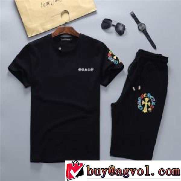 半袖Tシャツ 上下セット CHROME HEARTSブランド コピー 2026春夏 2色可選 クロムハーツ CHROME HEARTS 首胸ロゴ 