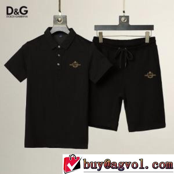 2色可選 大特価 ドルチェ＆ガッバーナ Dolce&Gabbana 半袖Tシャツ 上下セット 2026春夏 D&Gブランド 偽物 通販