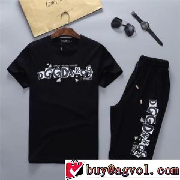 D&Gブランドスーパーコピー 半袖Tシャツ 上下セット 耐久性に優れ ドルチェ＆ガッバーナ Dolce&Gabbana 2026春夏 2色可選