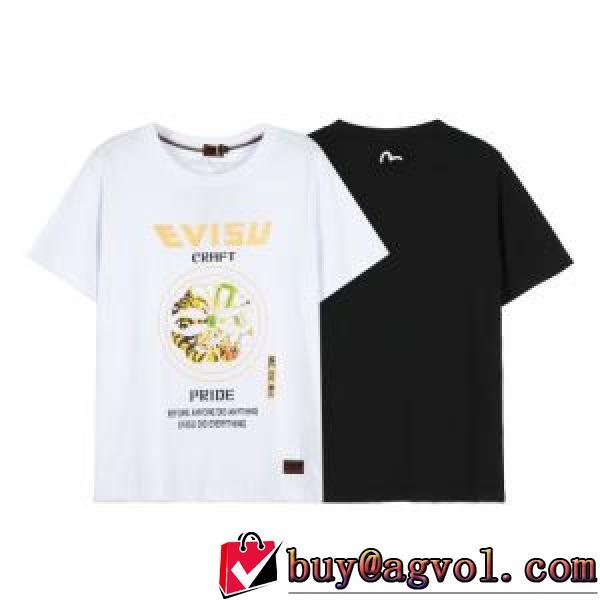 EVISUブランド 偽物 通販 エヴィス EVISU 首胸ロゴ 2026春夏 半袖Tシャツ 2色可選