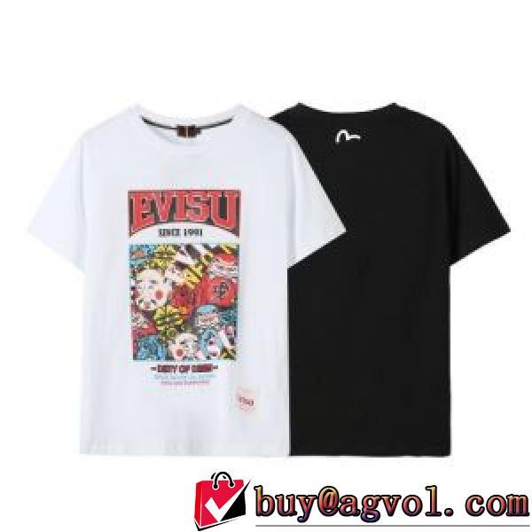 エヴィス EVISU 半袖Tシャツ 存在感のある EVISUスーパーコピー 代引 2026春夏 2色可選