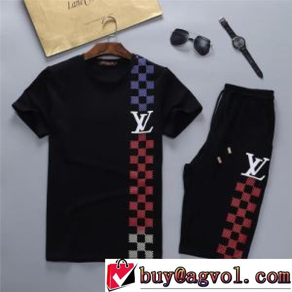 2色可選 LOUIS VUITTONスーパーコピー 代引 半袖Tシャツ 上下セット セール中 ルイ ヴィトン LOUIS VUITTON 2026春夏