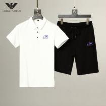 2026春夏 ARMANIコピー ブランド 2色可選 半袖Tシャツ 上下セット SALE開催 アルマーニ ARMANI 