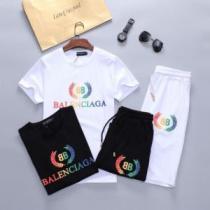 2025春夏 バレンシアガ BALENCIAGA ムダな装飾を排したデザイン 半袖Tシャツ 上下セット 2色可選 BALENCIAGAブランド コピー