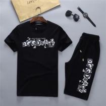 D&Gブランドスーパーコピー 半袖Tシャツ 上下セット 耐久性に優れ ドルチェ＆ガッバーナ Dolce&Gabbana 2026春夏 2色可選