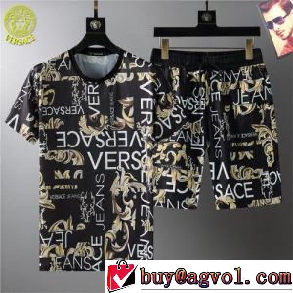 格安！ VERSACEスーパーコピー ヴェルサーチVERSACE 2026春夏 半袖Tシャツ 上下セット