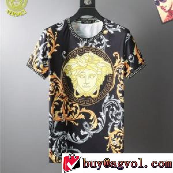 ヴェルサーチVERSACE 2026春夏 半袖Tシャツ 2色可選 首胸ロゴ VERSACEコピーブランド