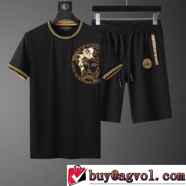 半袖Tシャツ 上下セット ヴェルサーチVERSACE 2026春夏 2色可選 VERSACEコピー ブランド 人気 ランキング