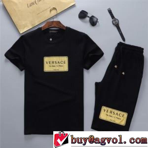 半袖Tシャツ 上下セット VERSACEブランド 偽物 通販 デザイン性の高い ヴェルサーチVERSACE 2025春夏 2色可選
