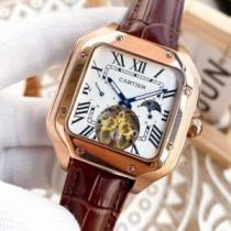 もっとも高い人気を誇る サファイヤクリスタル風防 CARTIER カルティエ偽物ブランド 2026春夏 メンズ 腕時計 機械式（自動巻き）ムーブメント 5色可選 Santos-Dumont 316Lステンレス 4針クロノグラフ 星辰月相显示.199.