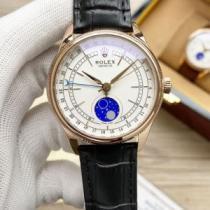 2026春夏 絶大な人気を誇る Basel Cellini シリーズ ロレックス ROLEXコピー ブランド メンズ 腕時計 2色可選 4針クロノグラフ 星辰月相显示.196.