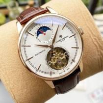 機械式 VACHERON CONSTANTINスーパーコピー 激安 大人気☆NEW!! 2026春夏 メンズ 腕時計 4色可選 42*13mm 星辰月相显示 レザー セール中.184.