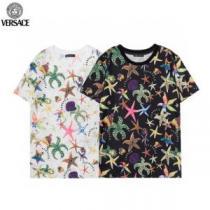 2025春夏 VERSACEスーパーコピー 激安 ヴェルサーチVERSACE 2色可選 半袖Tシャツ 首胸ロゴ
