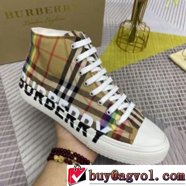 キャンバススニーカー ハイカット 豊富なサイズ バーバリーブランド 偽物 通販 オリジナル 2026春夏 バーバリー BURBERRY