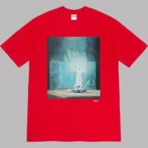 シュプリーム supreme 21SS Fuck Tee 半袖Tシャツ 男女兼用 芸能人に愛用者続出 SUPREMEコピー 2色可選 汚い言葉ろうそくの煙キャンドルの光油絵半袖男女Tシャツ