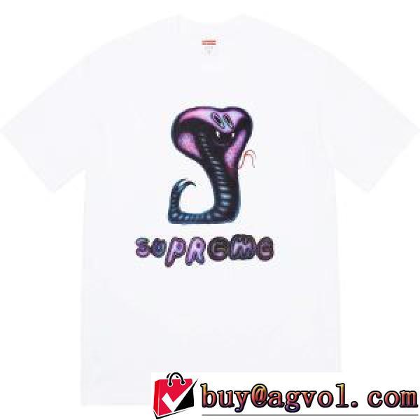 欧米韓流 シュプリームスーパーコピー シュプリーム SUPREME 21SS Week18 Snake Tee ラウンドネック半袖Tシャツ 4色可選 柔らかい手触り