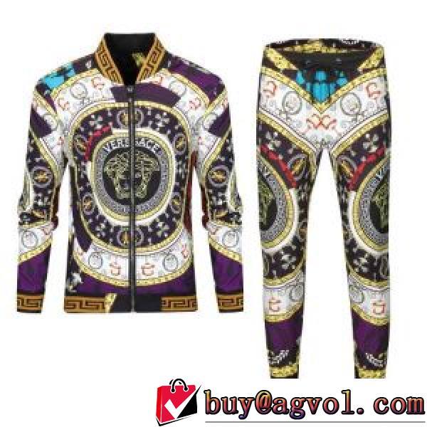 人目を惹くデザイン 2026秋冬 ヴェルサーチVERSACE セットアップ上下 花プリントデザインジャケット ヴェルサーチコピー ブランド