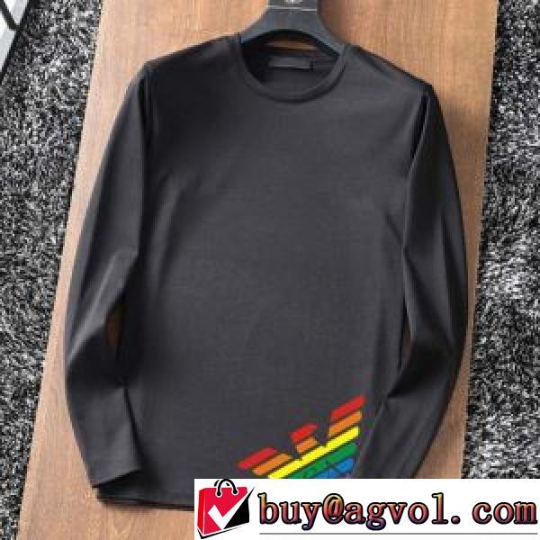 長袖Tシャツ しわになりにくい 2026秋冬 アルマーニ ARMANI 2色可選 EMPORIO ARMANIコピーブランド 希少価値大！