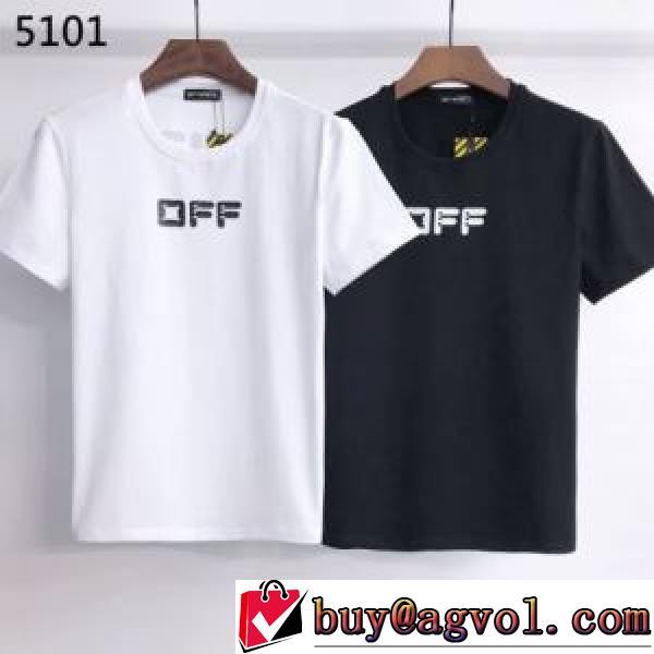 2026春夏ラウンドネック Off-White半袖Tシャツ オフホワイトブランド 偽物 通販 レジャー 定番の丸襟デザイン