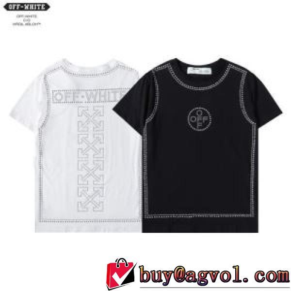人気商品 2026春夏半袖Tシャツ オフホワイトバックにグラフィックプリント 胸元にロゴプリント クルーネック Off-White偽物ブランド