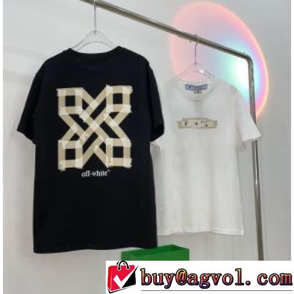 Off-Whiteブランド コピー オフホワイト半袖Tシャツ ジオラマ空間立体テープロゴのアルファベットTシャツを貼る抽象的なようで立体的 2026春夏