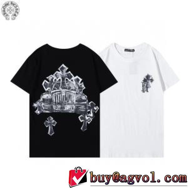 Tシャツ プリント 縦には伸びにくい ポップ 2色可選 2026春夏 クロムハーツ CHROME HEARTS クロムハーツブランド コピー