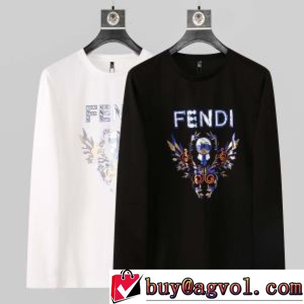 2色可選 2026秋冬 フェンディ FENDI 長袖Tシャツ 綿/コットン 今買い◎得 フェンディブランド コピー