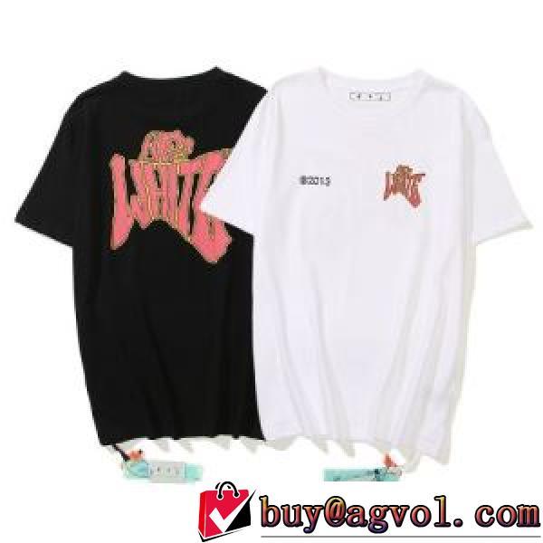 2026春夏半袖Tシャツ オフホワイトブランド コピー Off-White（オフホワイト）の、ロゴ Tシャツ ラウンドネック 2色可選
