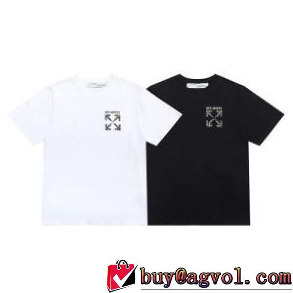 超目玉 2026春夏（オフホワイト）の、ロゴ Tシャツ伸縮性ニットラウンドネック背面にプリント半袖  Off-Whiteブランドスーパーコピー