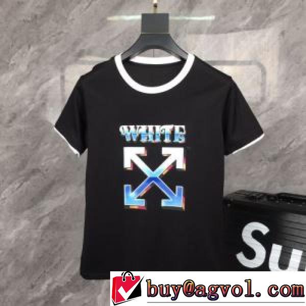 2026春夏 Off-Whiteブランドコピー オフホワイト半袖Tシャツ 胸元にロゴプリントラウンドネックドロップショルダーショートスリーブ 大好評