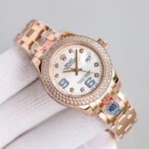 限定セール 2026秋冬 ロレックス ROLEX レザー 摩擦に強い鉱物質鏡面 ダイヤベゼル 女性用腕時計 存在感のある 機械式（自動巻き）ムーブメント ロレックスコピー.196.
