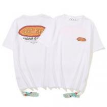 Off-Whiteスーパーコピー オフホワイト半袖Tシャツ ペイントプリント 2026春夏 胸元にロゴプリント ラウンドネック スタイリッシュな印象